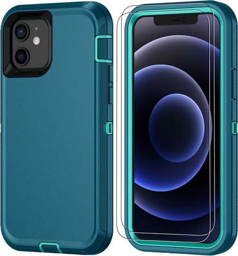 Vista 34 de Jshru para iPhone XR Funda con [2 Pack] Protector de Pantalla HD, [Grado Militar] 3-en-1 Resistente Protector de Cuerpo Completo a Prueba de Negro