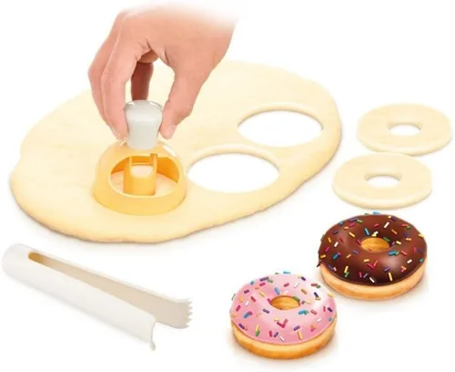Vista 5 de Cortadores de donas de plástico con alicates de inmersión, molde de dona, herramienta para hornear donas de bricolaje, molde de donas antiadherente