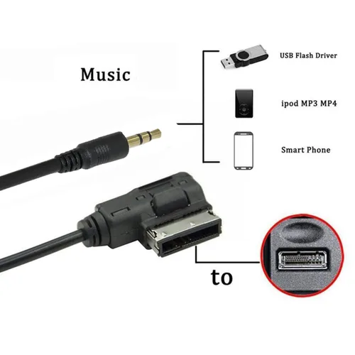 Vista 2 de chenyang Estéreo de 0.138 in a medios en AMI MDI Audio Aux Cable adaptador para X164 X166 W204 X204 W176 W207 A207 C207 W211 W218 W212 coche