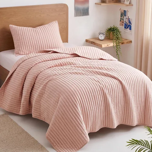 Vista 23 de Exclusivo Mezcla Juego de ropa de cama de edredón acolchado a rayas beige