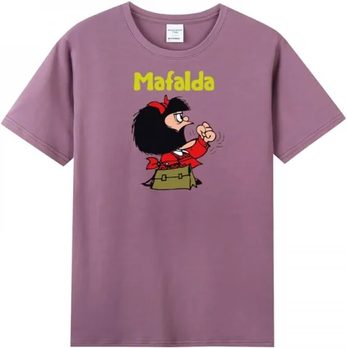 Vista 6 de Camiseta de manga corta Mafalda Fighting para mujeres adultas Negro