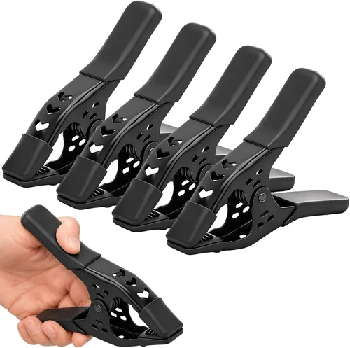 Vista 11 de Abrazaderas de resorte de metal resistentes: 4 clips de lona de 6 pulgadas para carpintería y cubierta de piscina