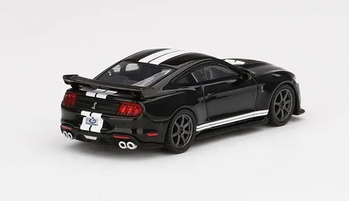 Vista 4 de Truescale Miniatures Modelo de coche compatible con Ford Mustang Shelby GT500 Shadow Black Limited Edition 1/64 Diecast Model Car MGT00334