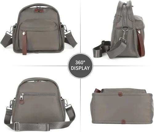 Vista 4 de Small Crossbody Bags for Women Nylon Top Handle Handbag Commute Underarm Shoulder Tote Bag Purse