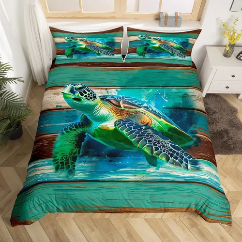 Vista 24 de Manfei Juego de funda de edredón occidental, tamaño individual, juego de ropa de cama de caballo de vaquero de 2 piezas, funda de edredón de cactus