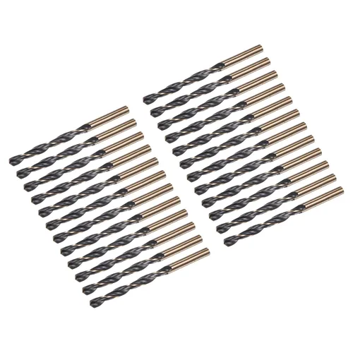 Vista 26 de uxcell Brocas Jobber de 0.118 in (0,118 pulgadas) de nitruro negro y oro recubierto de titanio M2 de alta velocidad (HSS) Brocas helicoidales