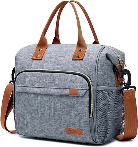 Vista 28 de TuErCao - Bolsa de almuerzo pequeña, ligera y aislada para mujer; para trabajo, portátil, suave enfriador para pícnic, viajes, viajes por carretera