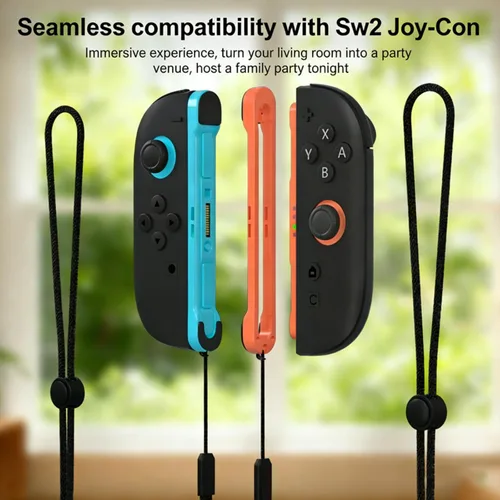 Vista 2 de Wireless Controller Compatible with Nintendo Switch 2, Switch 2 Controller with Wrist Straps, Joystick Caps, Support Dual Vibration/Wake-up/Motion