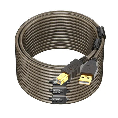Vista 9 de Cable de impresora USB activo de 30 pies, USB 2.0 USB A a B, cable de escáner, cable de impresora USB activo de alta velocidad, cable USB