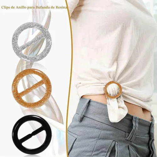 Vista 4 de Clips de camiseta 9 piezas, botón anudado de esquina de ropa, moda aleación perla diamantes de imitación círculo clip hebilla camisa redonda bufanda
