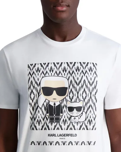 Vista 4 de Karl Lagerfeld Paris Camiseta de algodón suave con cuello redondo para hombre