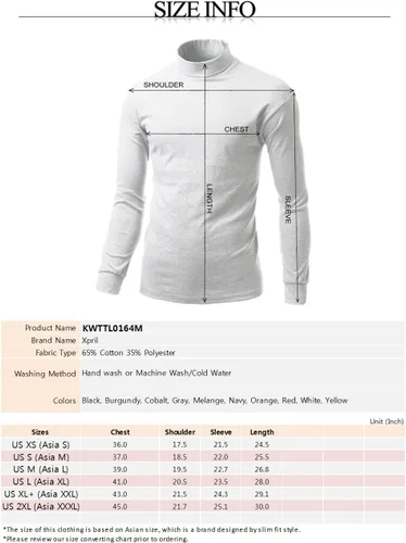 Vista 4 de Camiseta de cuello alto de doble manga larga para hombre