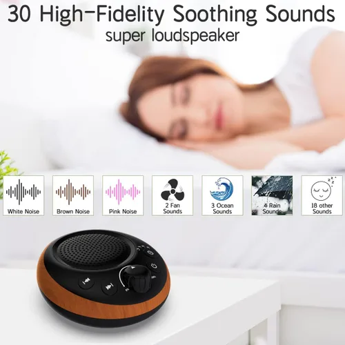 Vista 2 de Máquina de Ruido Blanco y Sonido Marrón iDealSleep, Máquina de Ruido Blanco, 30 Sonidos Relajantes, Terapia de Sonido para Bebés, Niños, Adultos