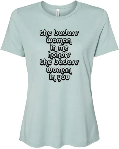 Vista 19 de Cute Women's Screen Printed Crew Neck Tee, Shirts With Sayings, Dusty Blue or Olive