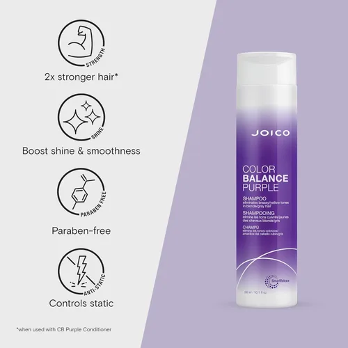 Vista 3 de Joico Champú y acondicionador color morado Para cabello rubio o gris frío Elimina los tonos amarillos cobrizos Aumenta la vitalidad