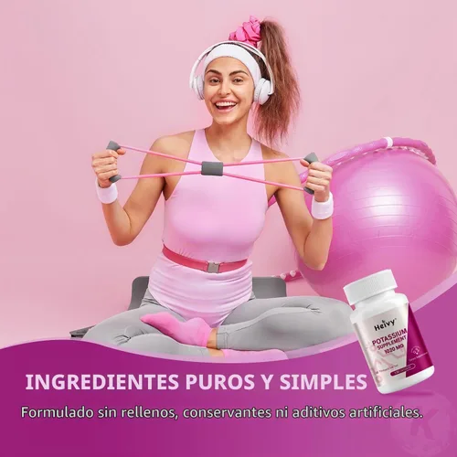 Vista 7 de Heivy Suplemento de Potasio 1020 mg, 120 Cápsulas Vegetarianas