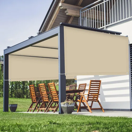 Vista 8 de Cubierta de sombra de pérgola Parasol Rectángulo Toldo Tela de bloqueo UV