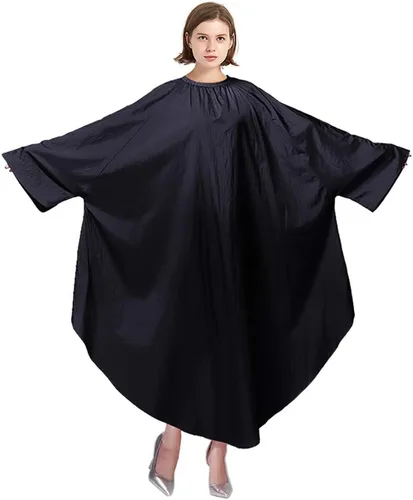Vista 4 de TOPTIE Bata de peluquero con mangas para peluquería unisex ligera