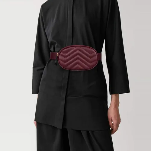 Vista 6 de Geestock - Riñonera para mujer, hecha de piel sintética e impermeable, para fiestas, viaje y senderismo