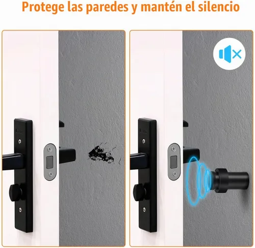 Vista 4 de Tope de puerta de piso de 2.5 pulgadas, cilíndrico negro, topes de puerta de goma modernos comerciales decorativos para puerta, protector de pared
