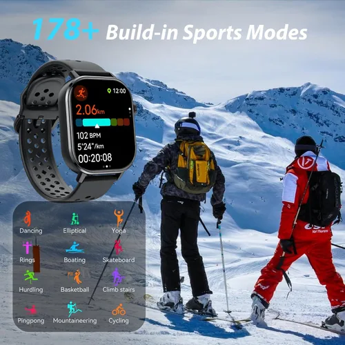 Vista 8 de Reloj inteligente con GPS para hombres, rastreador de actividad física con más de 178 modos deportivos, reloj de fitness con pantalla táctil AMOLED