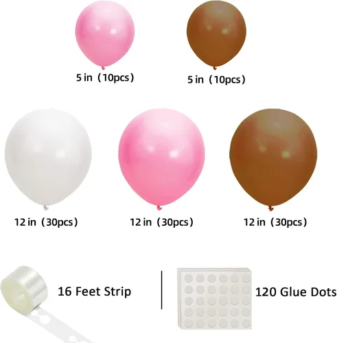 Vista 7 de Kit de guirnalda de globos pastel de 110 piezas, kit de guirnalda de ramo de globos ideal para baby shower, boda, fiesta de cumpleaños (marrón 2)