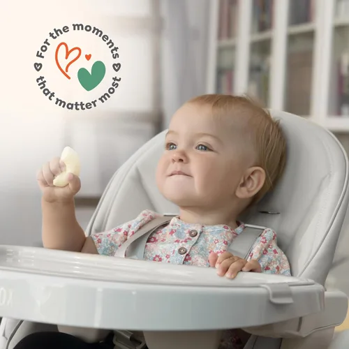 Vista 7 de Silla alta para bebé ajustable a 7 alturas diferentes - Sillas altas plegables para bebés y niños pequeños - Silla para comer de bebé - Azul