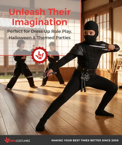 Vista 6 de Morph Disfraz de ninja para niños, disfraces de ninja, disfraz de Halloween