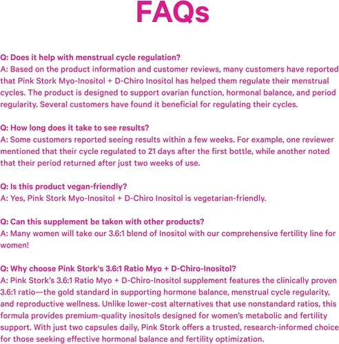Vista 8 de Pink Stork Myo-inositol y D-Chiro Inositol: Mezcla 3.6:1 para apoyar la fertilidad, el equilibrio hormonal para las mujeres - Suplemento de apoyo