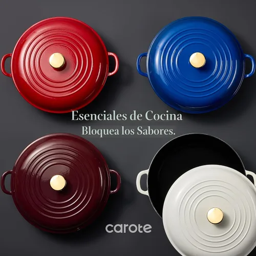 Vista 6 de CAROTE Utensilios de cocina de hierro fundido esmaltado de 3.4QT, sartén