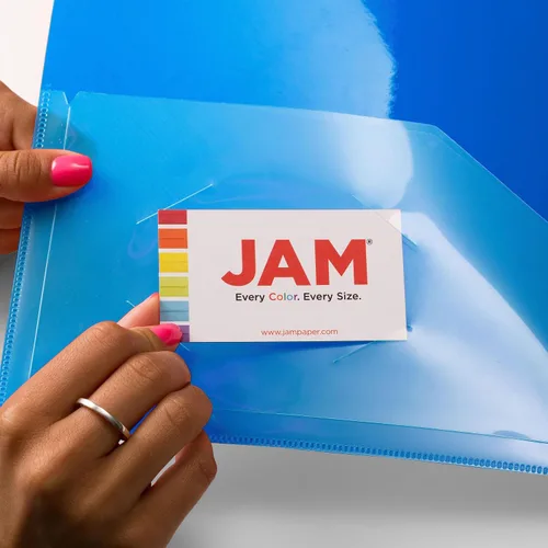 Vista 6 de JAM PAPER Carpeta de plástico de 0.75 pulgadas, carpeta azul de 3 anillas, se vende individualmente