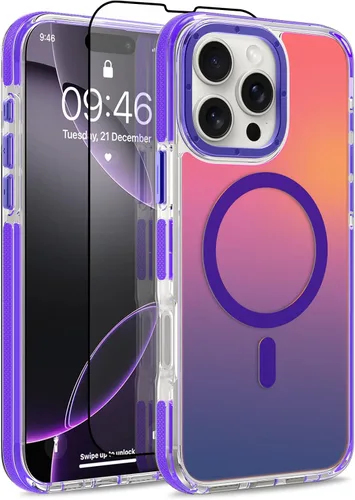 Vista 57 de Funda magnética para Google Pixel 10 Pro XL [compatible con Magsafe] [bonito diseño fluorescente de moda] a prueba de golpes, delgada, translúcida