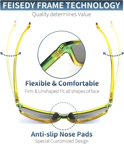 Vista 5 de FEISEDY Gafas de sol deportivas polarizadas para hombres y mujeres, gafas clásicas de pesca, conducción y ciclismo, protección UV400 B2234