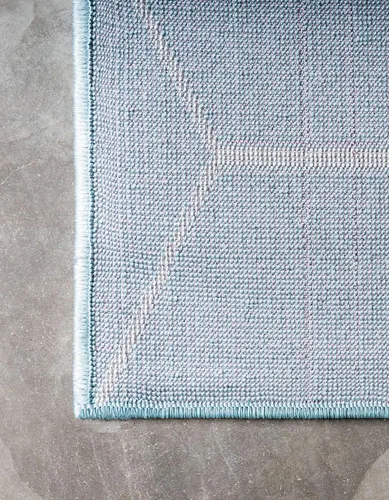 Vista 9 de Unique Loom Trellis Frieze Collection - Alfombra geométrica (2 x 3 pies 1 pulgada, azul claro/marfil)