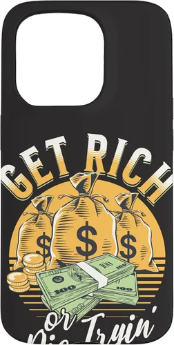 Vista 14 de Funda de dinero millonario para iPhone 12/12 Pro Get Rich or Die Trying Cash Hustle