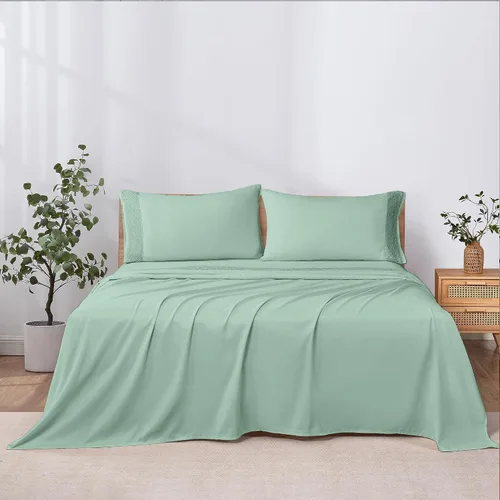 Vista 3 de Modern Threads - Juego de sábanas con bolsillos profundos, sin arrugas, transpirables, ropa de cama de lujo para hoteles