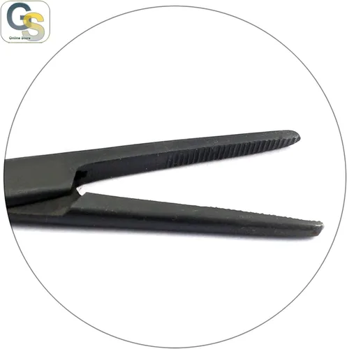 Vista 2 de G.S Kelly HEMOSTAT Pinzas de bloqueo recto 5.5" con revestimiento negro