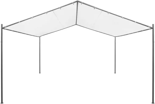 Vista 3 de Cenador de jardín, tiendas de campaña resistentes para fiestas, bodas, patio trasero, césped, 157.5 x 157.5 x 102.4 pulgadas, acero blanco, tela