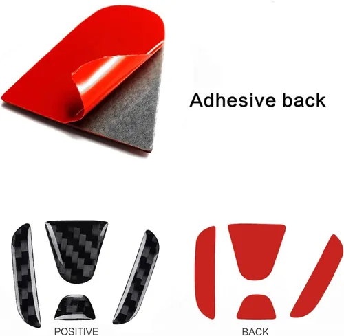Vista 4 de Compatible con Emblema del Portón Trasero del Automóvil Logo Moldura Accesorios Emblema de Fibra de Carbono Insignia Calcomanía Cubierta Adhesivo