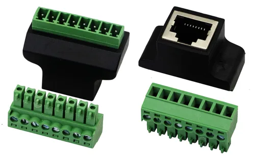 Vista 3 de CGTime - Conector macho RJ45 a 8P 8C hembra tipo tornillo terminales Ethernet red Plug Cable para AV CCTV UTP DVR Cat5 Cat5e Cat6 Cat7 en línea