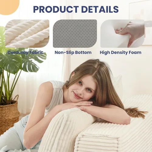 Vista 4 de Sofá cama convertible, sofá biplaza plegable con almohada, sofá cama plegable con soporte para la espalda, silla portátil, cómodo sofá de piso