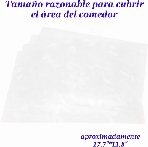 Vista 3 de Juego de 4 manteles individuales gruesos e impermeables de plástico limpio para cocina, mesa de comedor, manteles individuales de plástico, lavables