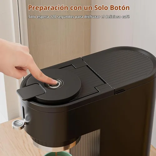 Vista 4 de COWSAR Mini cafetera de una sola porción para cápsulas K-CUP y café molido