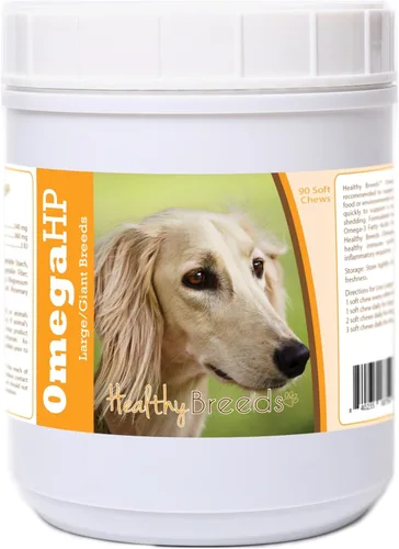 Vista 190 de Healthy Breeds Affenpinscher Omega HP - Masticables suaves para piel y pelaje, 60