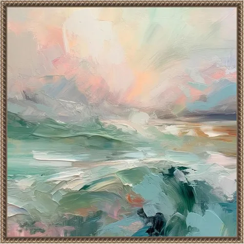Vista 17 de Amanti Art Irena Orlov - Lienzo enmarcado para pared, 16 x 16 pulgadas, diseño de mañana rosa V, lienzo enmarcado para pared, obras de arte