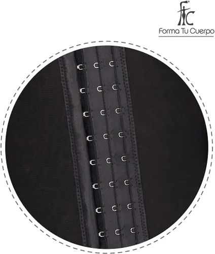 Vista 3 de Forma tu cuerpo, Fajas Colombianas, Chaleco Shaper Negro con Manga Corta (Ref. O-066)