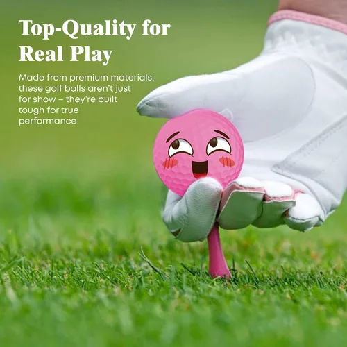 Vista 2 de Oji Moji - Juego de pelotas de golf Emoticon Love Series, regalo del día de San Valentín, paquete de 12 regalos novedosos, regalo de golf
