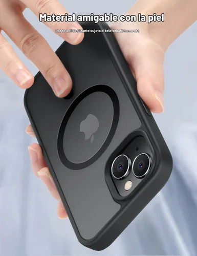 Vista 5 de Tigowos Funda para iPhone 15 Plus y iPhone 14 Plus, compatible con MagSafe de 10 pies, resistente a las caídas, sensación de piel mate, funda Negro