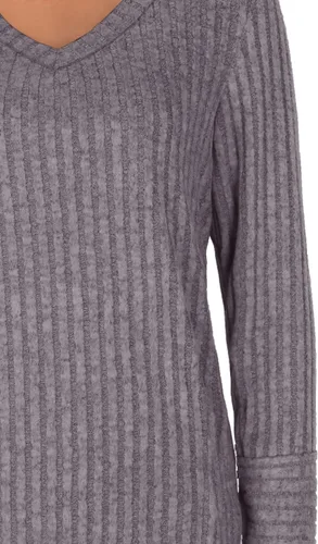 Vista 4 de WIHOLL - Suéter de manga larga, con cuello en V, color sólido, a la moda para mujer