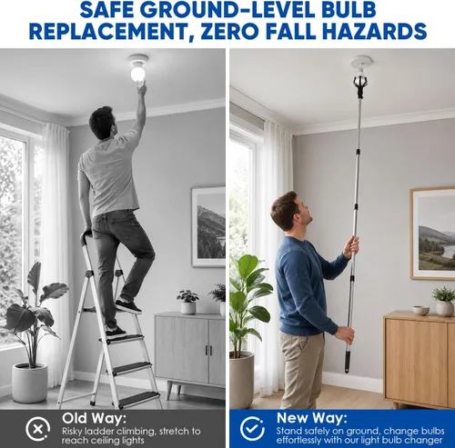 Vista 3 de Light Bulb Changer for High Ceilings with 5-20FT Telescopic Pole